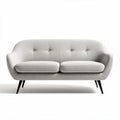 Bank van stof in lichtgrijze kleur met afmetingen 150 x 80 x 70cm