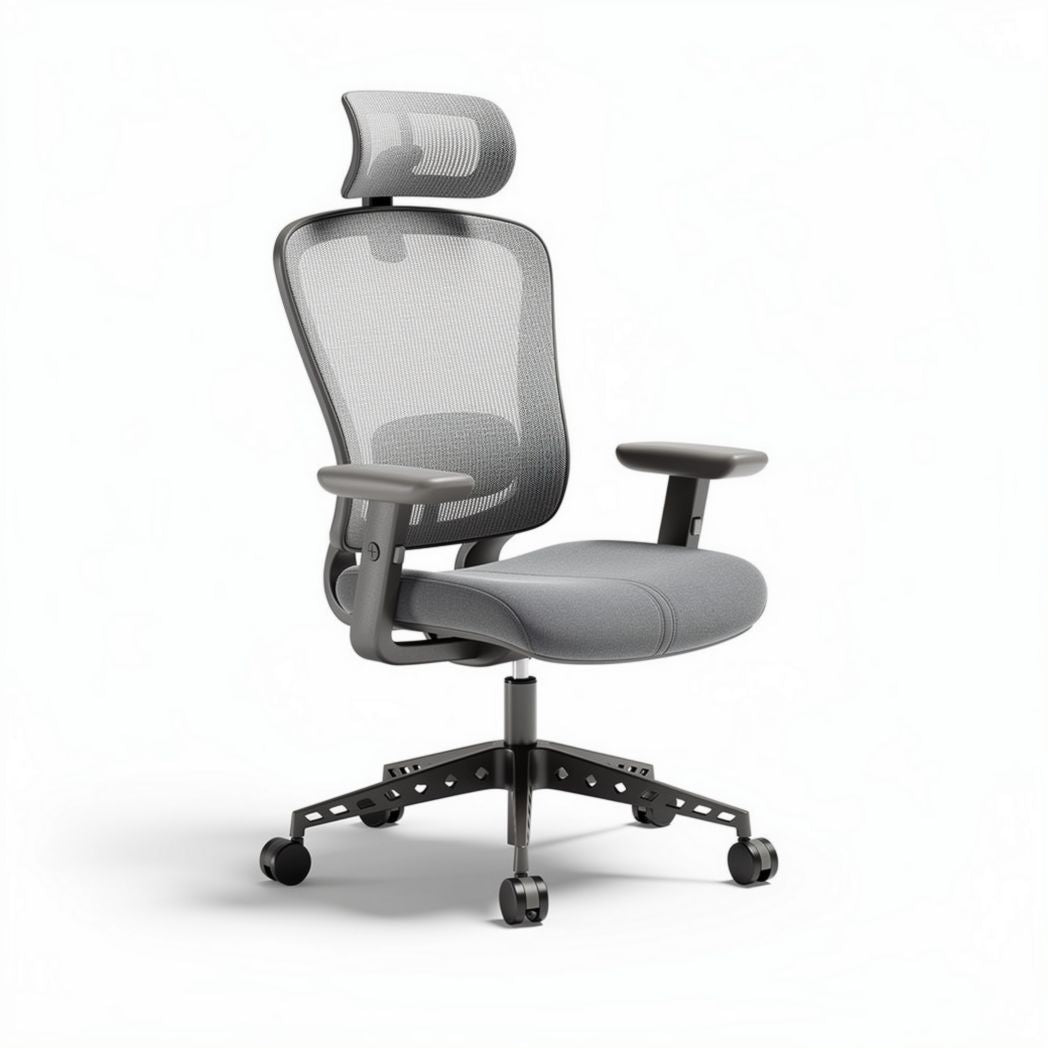 Ergonomische bureaustoel met mesh rugleuning grijs 45 x 50 x 110cm