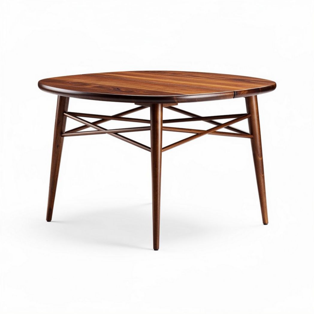 Ronde salontafel van hout met kruisleuning afmetingen 60 x 60 x 45cm