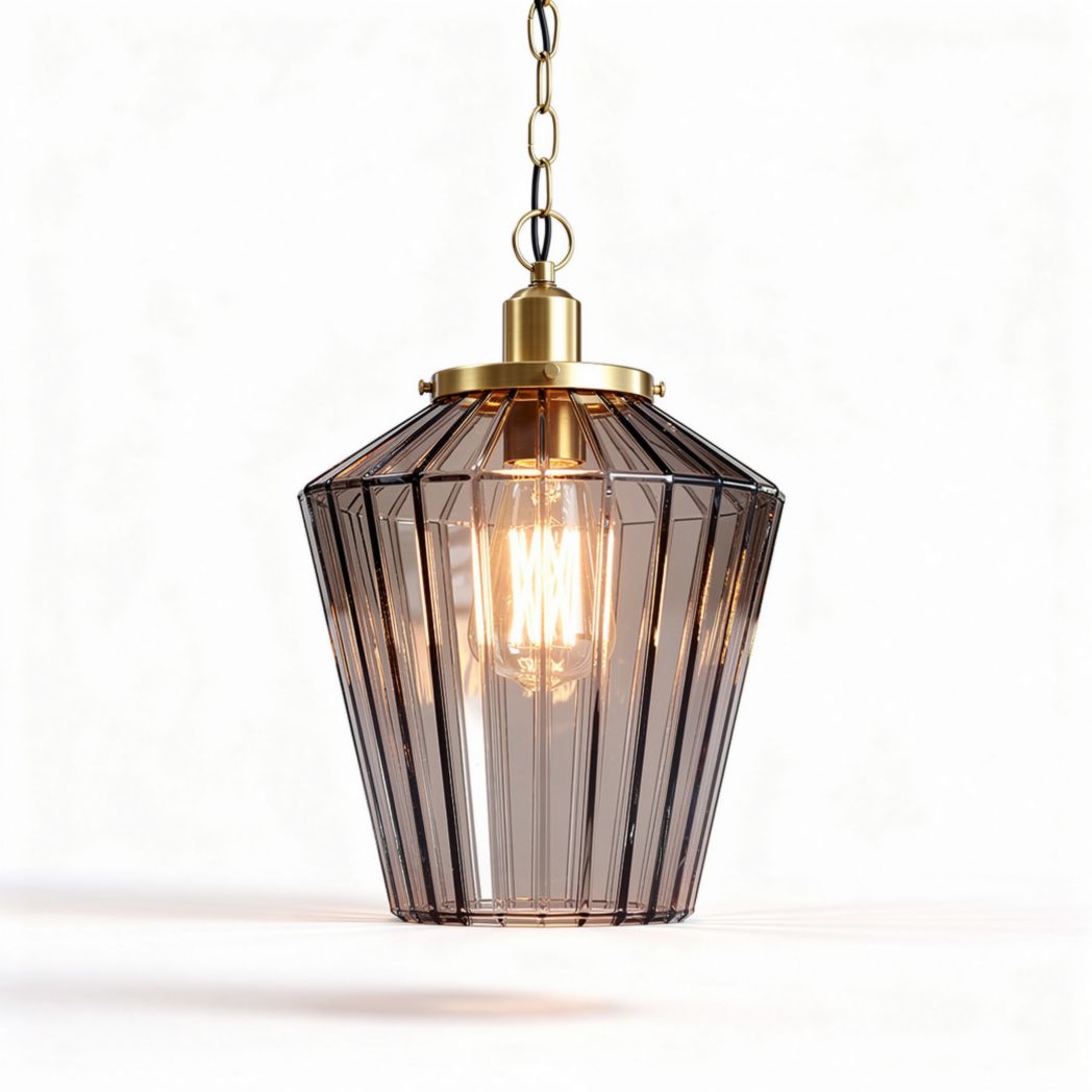 Hanglamp van glas met gouden accenten 20 x 20 x 30cm voor stijlvolle verlichting