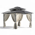 Paviljoen met verduisterende gordijnen 300 x 300 x 250 cm grijs staal