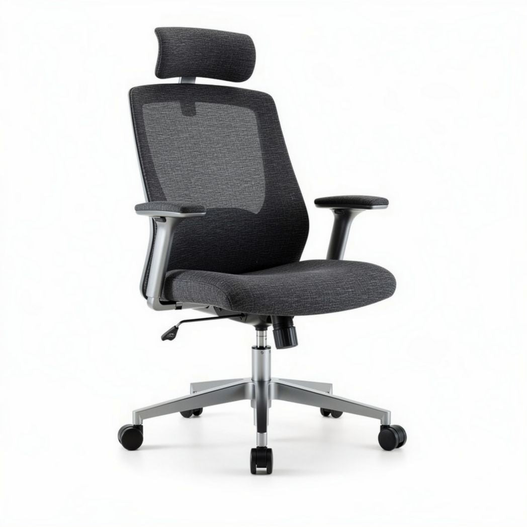 Ergonomische bureaustoel met mesh rugleuning in zwart 60 x 60 x 120cm